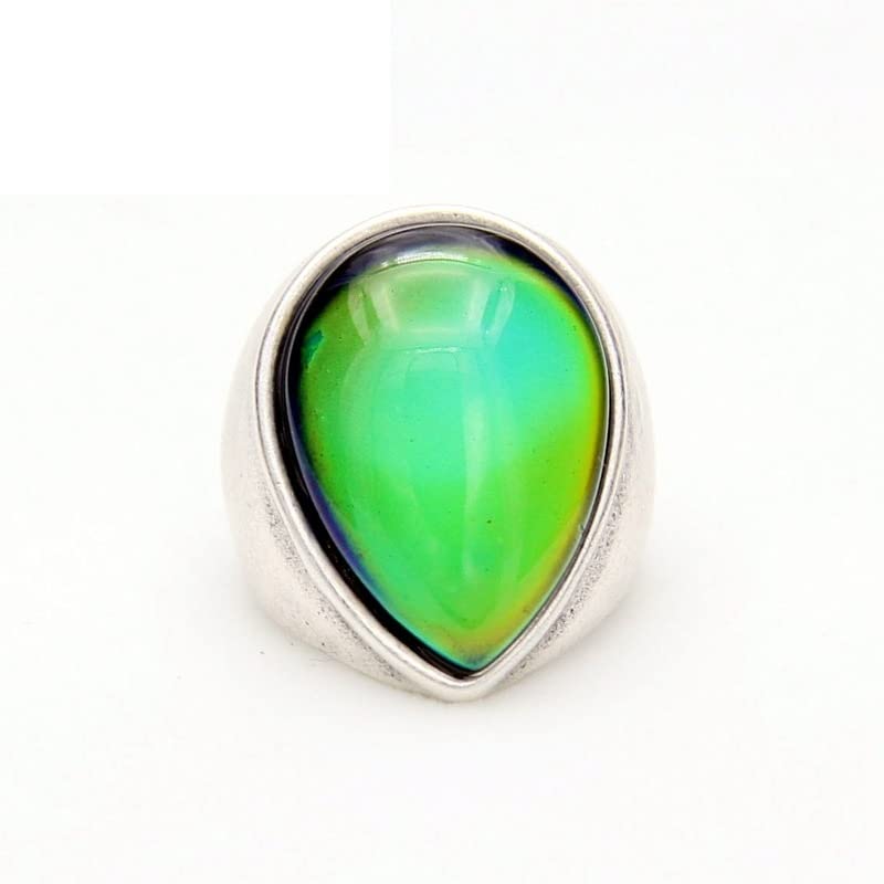 LOKILOKI 2 Uds Anillos De Estado De Ánimo Que Cambian De Color Chapados En Plata Antigua Que Cambian La Temperatura del Color Conjunto De Anillos De Sensación De Emoción para Mujeres/Hombres