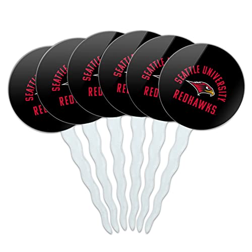 Seattle Redhawk Cupcake Picks Toppers Decoration Set of 6