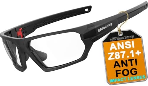 HTS HUNTERSKY S53 Occhiali Antiappannamento Balistici – ANSI Z87.1+, UV400, Naselli Regolabili, Per Tiro E Airsoft
