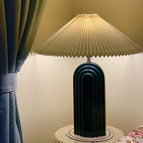 Bedside Table Lamp Led Table Lamp American Retro Pleated Table Lamp Rural Style Cream Table Lamp Ceramic Lamp #TOP1