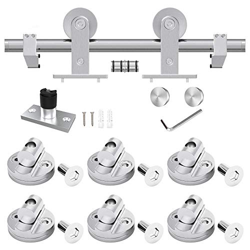 Winsoon 8Ft Sliding Barn Door Hardware Kit Stainless Steel, Top Mount, Heavy Duty, Super Smoothl And Quietl, Easy To Install, Fit Max 48" Door #TOP5