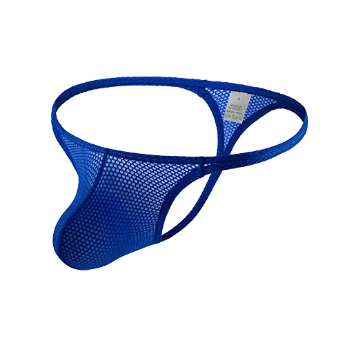 Gogobear Men's Low Waist Thin Waistband Mesh Fluorescent Sexy Thong Comfortable Pouch G-String Underwear4