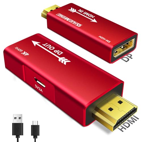 Adaptador HDMI a DisplayPort, 4K@60Hz, Cable USB Rojo miniatura 1