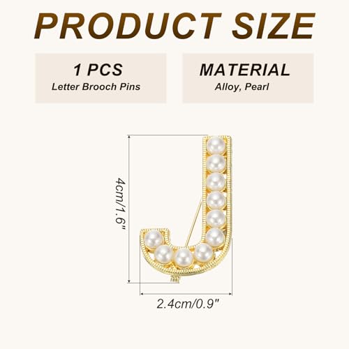 Image of PATIKIL Letter Brooch Pins, Pearl Initial Alphabet Letter Lapel Badges Pin for Women Men Girl Wife Suits
