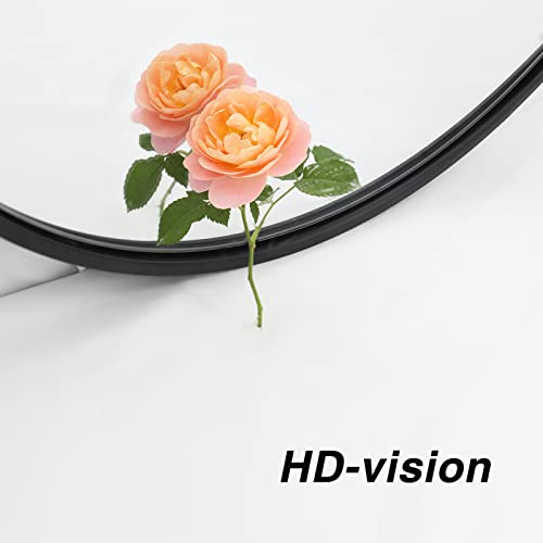 Ipouf Round Mirror, 36 Inch Black Wall Mounted Metal Frame Mirror For Bathroom, Entryway, Living Room, Vanity #TOP2