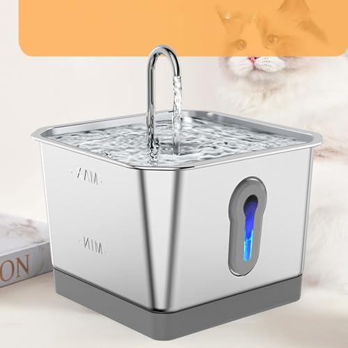 Fuente de agua automática para gato acero inoxidable 3.5L miniatura 6