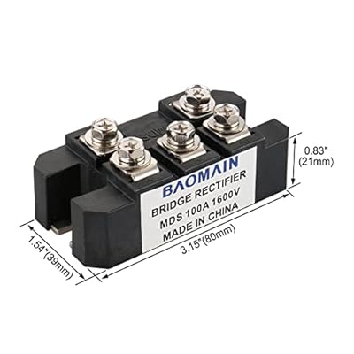 Baomain Bridge Rectifier MDS-100A 100A 1600V 3 Phase Diode Module 5 Terminals