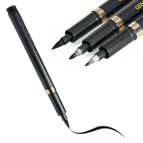 Rockyin påfyllning borste kalligrafi pennor 3 st kinesisk japansk kalligrafi shodo borste bläck penna skrift ritning hantverk