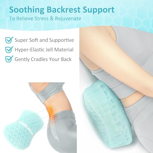 image for Sunlit Bath Jello Gel Bath Pillows, Lumbar Pillow for Bathtub, Back Su