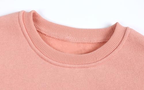 Mud Kingdom Girls Boys Fleece Sweatshirt Pullover Solid Color brushed Crewneck4