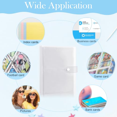 Image of PATPAT 240Pcs Card Holder 2.55*3.34ft Per Cell Trading Cards Organizer Holder Double Sided Transparent Card Collection Book with Snap Button Closure Game Trading Card Holder Photo Card Binder