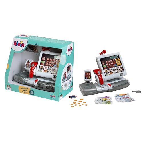 Theo Klein 9356 Caja registradora de Juguete, con Teclado de lámina, función calculadora, Terminal de Pago con escáner, Medidas 31 cm x 15.5 cm x 23 cm, Juguete para niños a Partir de 3 años