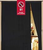 Fadenvorhang 150 cm x 300 cm schwarz in B1 schwer entflammbar
