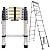 17 FT A-Frame Telescoping Ladder,9+9 Step Ladder,330LB Load Capacity,Portable Telescopic Folding Extension Ladder Heavy Duty Collapsible (2.6m+2.6m/17FT A Frame)