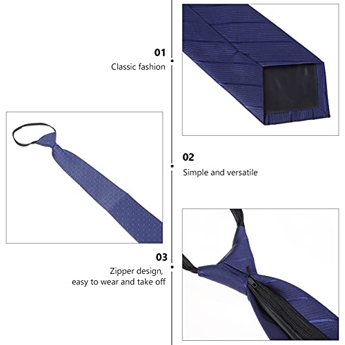 Amosfun 2 peças de gravata formal com zíper para uso diário, todas as combinações de poliéster, seda