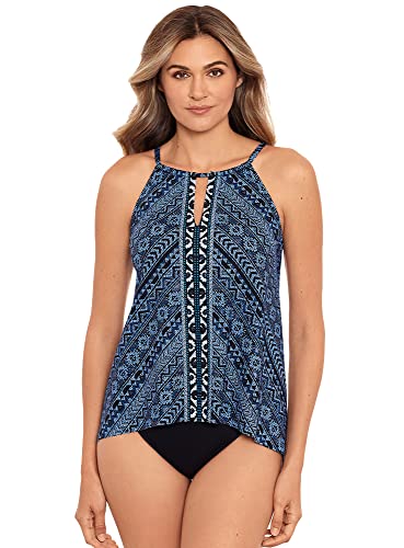 Haut de maillot de bain de luxe Miraclesuit imprimé paillette avec encolure haute élégante