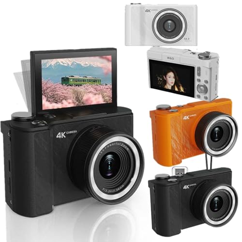 �f�W�^���J���� 4K Ultra HD�^�� 5���K�s�N�Z�� 180°�t���b�v�X�N���[�� 16�{�f�W�^���Y�[�� �R���p�N�g�z���C�g ABS�� ���@�\�f�W�J�� �Z���t�B�[�A�O���[�v�V���b�g�AVlog�B�e�A��i�B�e�A����L�^�A���s�B�e