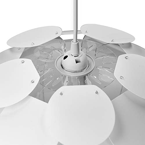 kwmobile DIY Puzzle Lampshade - Jigsaw IQ Lamp Cherry Blossom Flower Light with 80cm Ceiling Mount Cable and E27 Socket - Dimensions 40cm - White