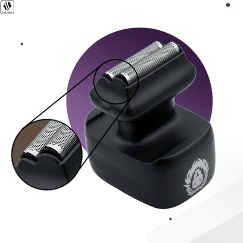 Image of skull shaver One Lion Silver Pro - Precision Shaving for Men | Japanese Stainless Steel Foils | Wet /Dry Shave | Cordless Electric Shaver, Black | Electric Shaver with Stepped Twin Foil, For Men