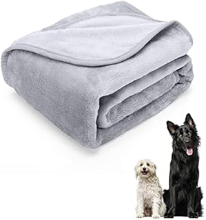 Nobleza Dog Blanket 120x100cm Fluffy Fleece Pet Blankets for Cat Puppy Washable Soft Warm Kitten Sleep Mat Bed Pad Gray
