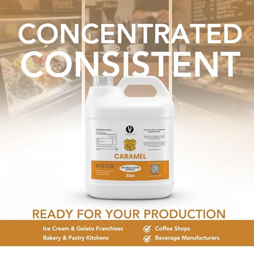 Image of Dolce Flav Caramel Flavoring 32 oz - Bulk Caramel Extract for Coffee Shops, Ice Cream Franchises & Foodservice
