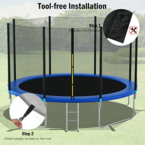 Filet de trampoline rond de 1,8 à 4,3 m avec fermeture double tête - 5