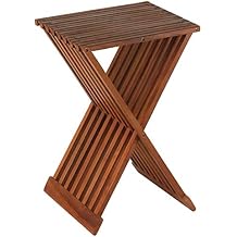 Bare Decor Leaf Folding Counterstool in Solid Teak Wood 24" high,Brown
