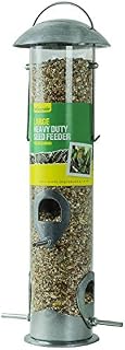 Woodside Hanging Bird Seed & Mix Feeder, Large Heavy Duty Aluminium with 4 Feeding Ports