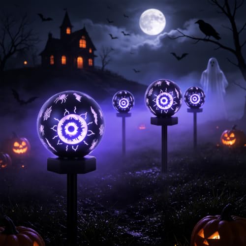 KANPONN Solar Halloween Lights Outdoor(4pcs),Halloween Decorations Outdoor, IP65 Waterproof, Decor for Garden/Yard/Patio/Lawn/Pathway - image 1