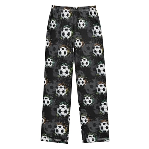 Boys' Pants Abstract Football Pattern Sport Long Bottoms Jogger Pants Elastic Waist Trousers with Pockets S-XL