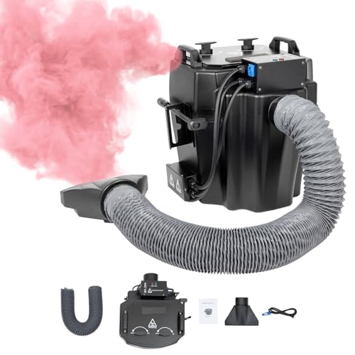 Máquina de Humo de Hielo Seco 6000W, Efecto de Niebla densa de Baja Altura con Boquilla de Tubo, Temperatura Ajustable, para Escenario Exterior (Negro, 6000W) miniatura 1