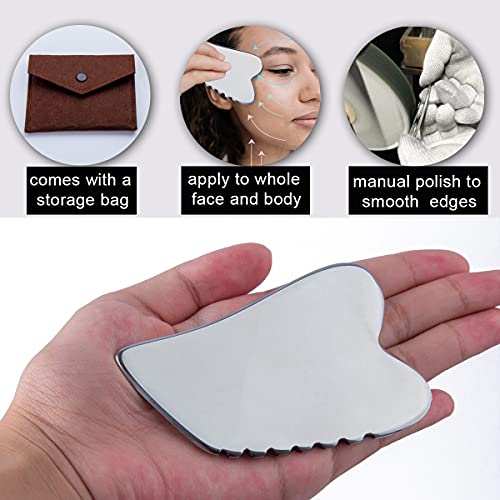 Allshow Gua Sha Massage Tool Facial Gua Sha With Unique Comb-Side A Relaxing Gua Sha For Jawline, Double Chin, Wrinkles And Pain Relief #TOP3