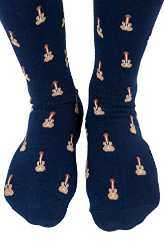 AUSCUFFLINKS Guitar Player Music Lover Socks for Him | Acoustic Guitarist Gift Socks | Present for Work Colleague | Bday Socks Gift for Guys (Guitar)2