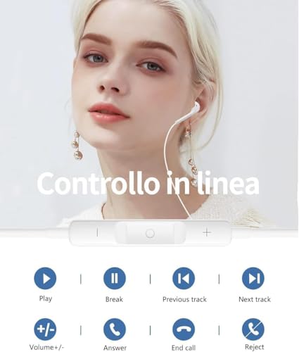 Image of Apple MFi Certified iPhone Earphones Wired Lightning Connector with Mic & Volume Control Compatible with iPhone 14 /13 /12 /11 /XR /7 /8 - White