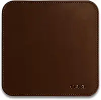 MousePad Desk Pad em Couro Ecologico Premium 20x20cm Couse (Café)