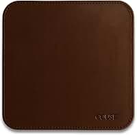 MousePad Desk Pad em Couro Ecologico Premium 20x20cm Couse (Café)