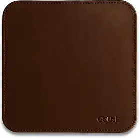 MousePad Desk Pad em Couro Ecologico Premium 20x20cm Couse (Café)