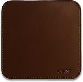 MousePad Desk Pad em Couro Ecologico Premium 20x20cm Couse (Café)