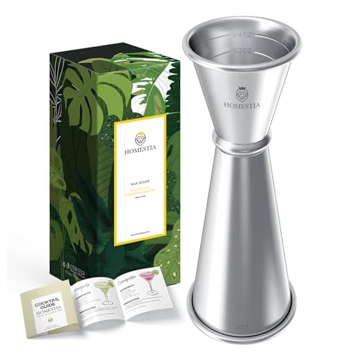 Double Cocktail Jigger Japanese Style Stainless Steel Bar Measuring Jigger 1 & 2 oz with 2 Etching Measurements(OZ&ML) Bar Tool Shot Jigger for Bartending by Homestia