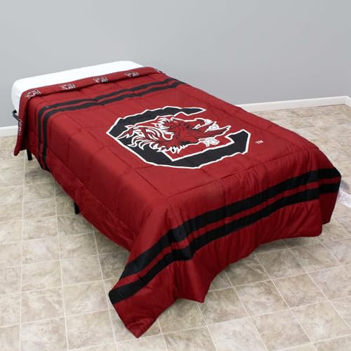 College Covers Everything Comfy South Carolina Gamecocks Reversible Big Logo Soft and Colorful Comforter, Full