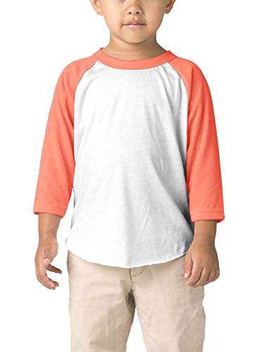 Image of Hat and Beyond Kids Raglan Jersey Child Toddler Youth Uniforms 3 /4 Sleeves T Shirts