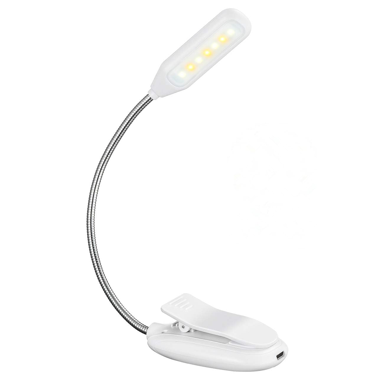 Rechargeable Reading Lights for Books in Bed, Book Lights for Reading at Night in Bed, 3 Brightness Levels × 3 Color Temperatures, up to 80 Hours Reading, Clip on Light for Bookworms, Kids (White)