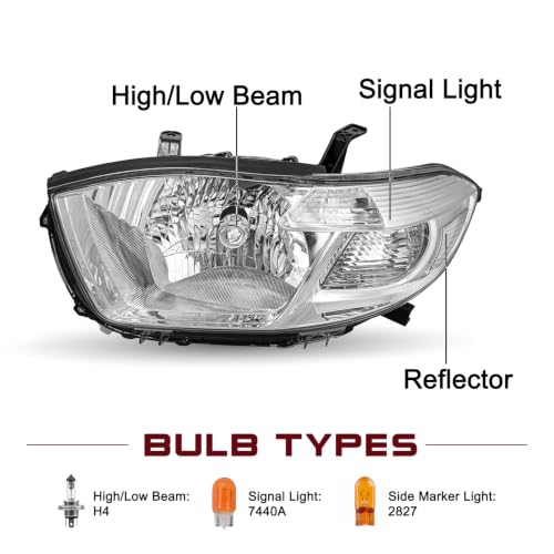 Image of JSBOYAT Headlight Assembly Fits for 2008 2009 2010 Toyota Highlander