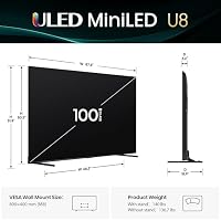 Hisense 100" U8 Series ULED Mini-LED 4K UHD Smart Google TV (100U8QG) - QLED, Native 165Hz, VRR 288, Up to LD5600, 5000 Nits, HDR10+, Dolby Vision IQ · Atmos, IMAX Enhanced, 4.1.2 Ch Audio — image 3