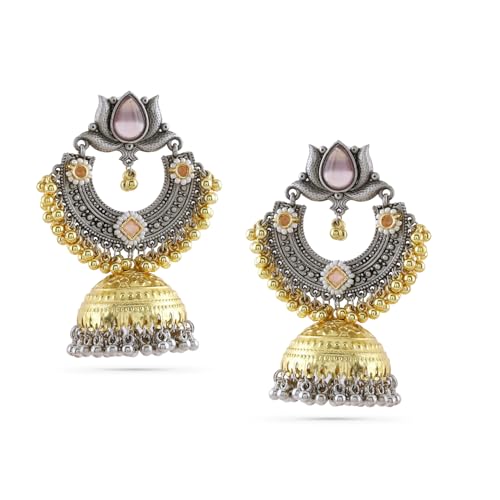 Image of Rubans Oxidised Dangle Earrings Boho Statement Jewellery Gift for Women & Girls