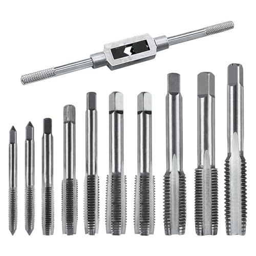 Juegos De Terrajas Y Macho De Rosca M6 M7 M8 M10 M12 Mini Machos Para Roscar Manual Profesional Roscadora Machos Juego De Machos De Roscar Manual Para Madera, Plástico, Aluminio U Otros (11 Piezas)