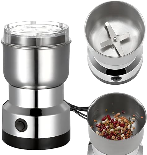 Image of Coffee Beans Electric Grinder and Coffee Maker Household Mixer Seasonings Spices Mill Powder Machine Stainless Steel (Standard)