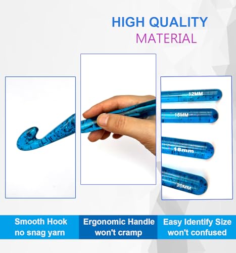 Weabetfu WEABETFU+6 25Mm Large Crochet Hook,Huge Crochet Hooks For Chunky Yarn,Ergonomic Knitting Giant Crochet Hooks,Big Crochet Hooks thumb #1