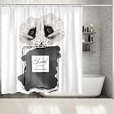 MULTIC Fashion Shower Curtain, White Luxury Shower Curtains Girly Floral Perfume Shower Curtains Waterproof Polyester Fabric for Bathroom Decor with 12 Hooks 72 x 72 Inches