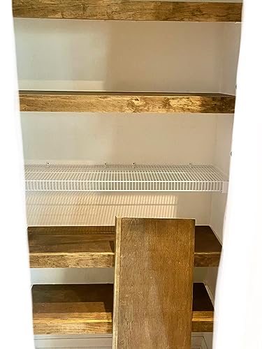 Wire Rack Cover by Crafted Palm for Removable Wood Shelf Covering in Closet, Kitchen Pantry, Bathroom, Office, Hallway or mudroom Shelving Board Upgrade (9 inch deep, 33 Inch Length, Painted White) - Thumbnail 3